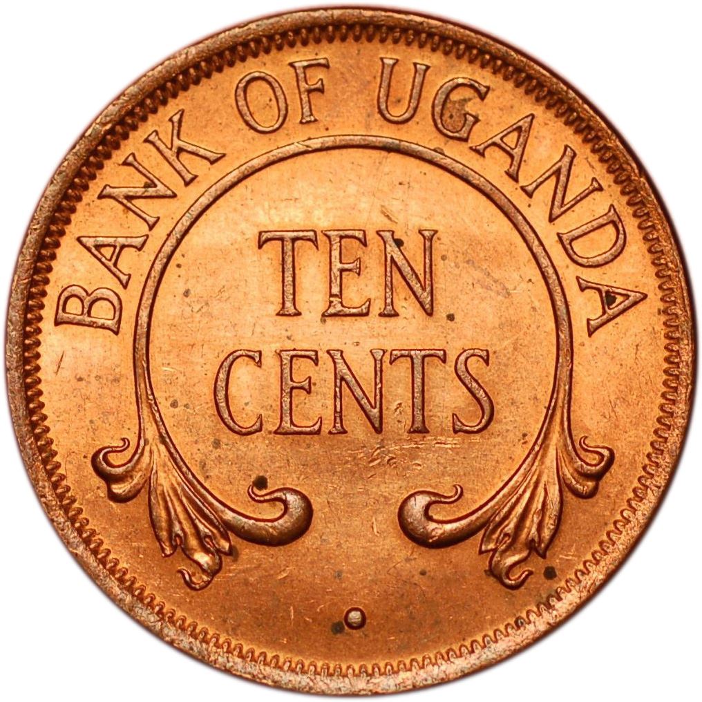 Uganda | 10 Cents Coin | KM2a | 1976