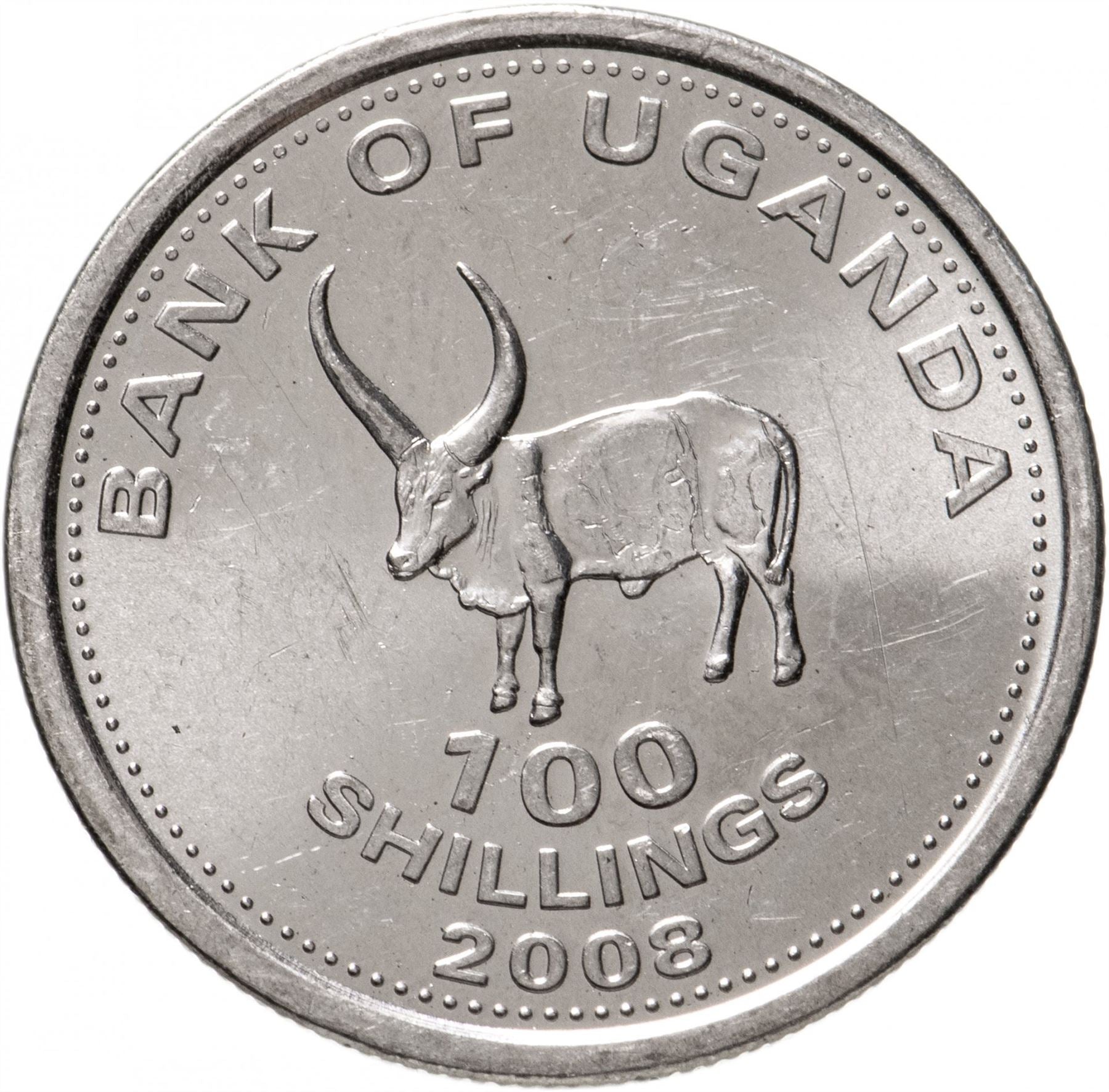 Uganda | 100 Shillings Coin | African Bull | KM67 | 1998 - 2008