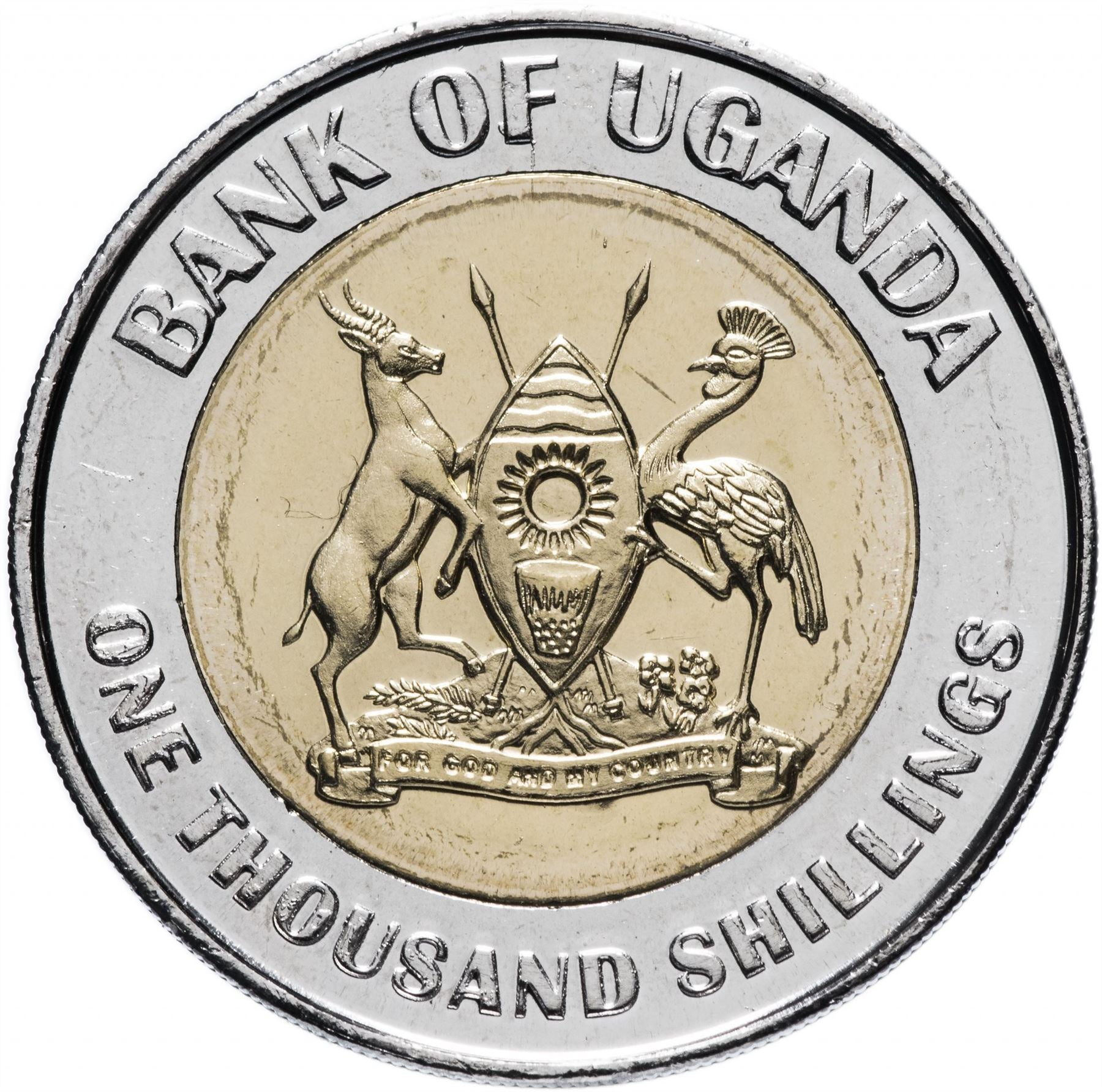 Uganda | 1000 Shillings Coin | Crested Crane | KM278 | 2012