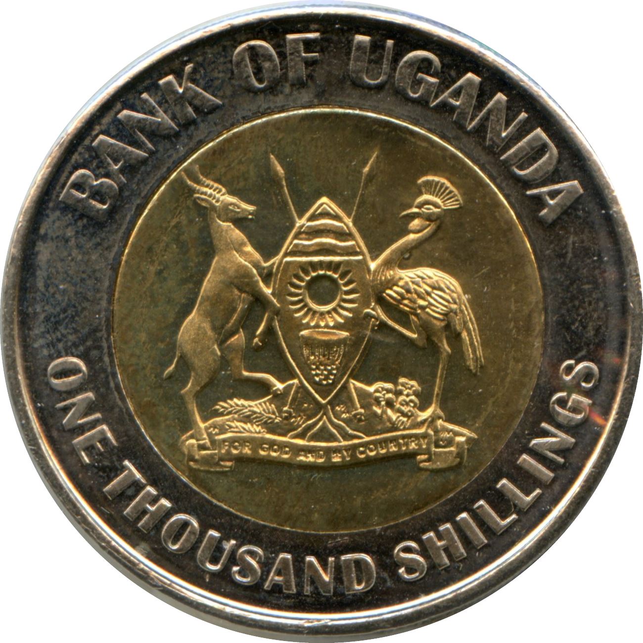 Uganda | 1000 Shillings Coin | Crested Crane | KM278 | 2012