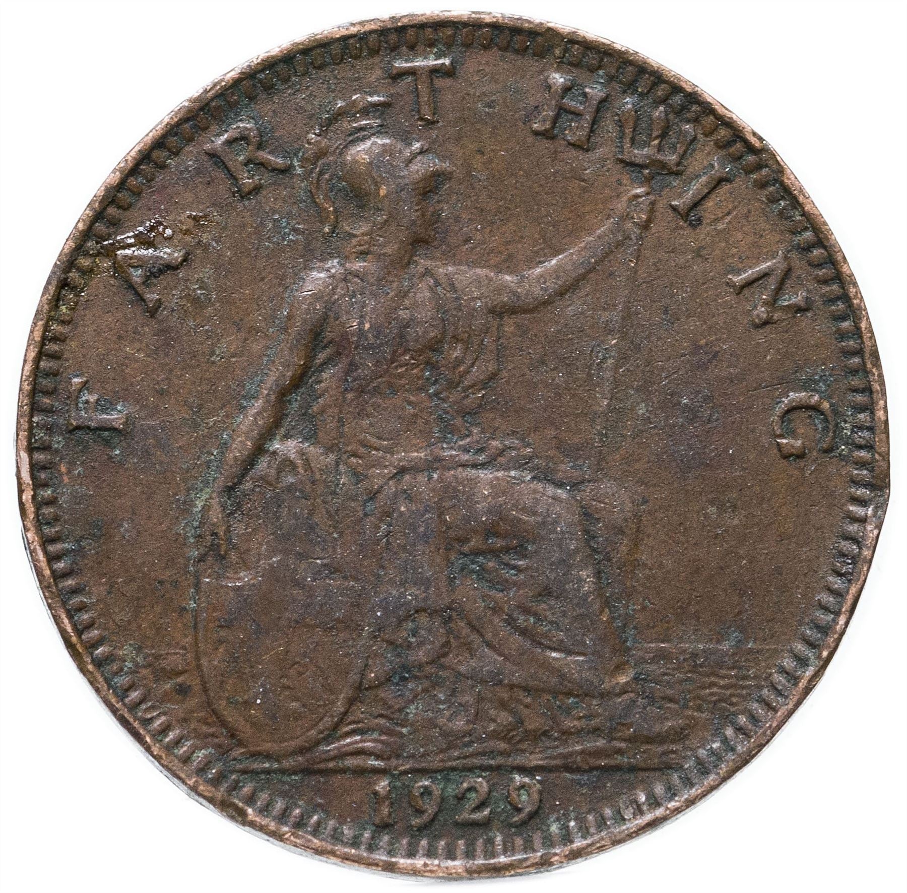 United Kingdom 1 Farthing - George V modified effigy | Coin KM825 1926 - 1936