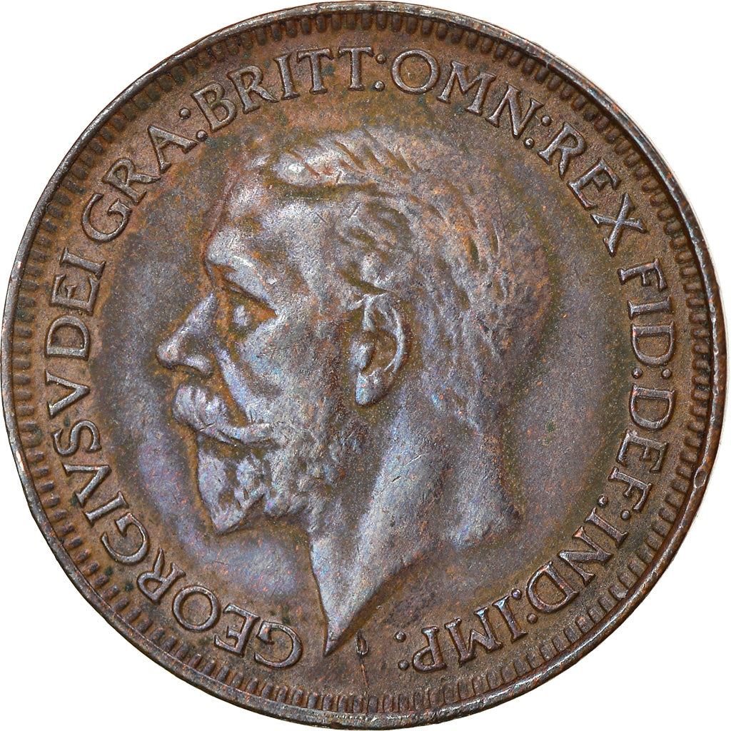 United Kingdom 1 Farthing - George V modified effigy | Coin KM825 1926 - 1936