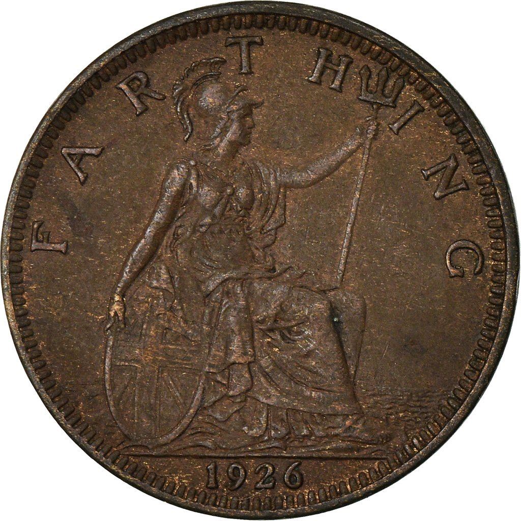 United Kingdom 1 Farthing - George V modified effigy | Coin KM825 1926 - 1936