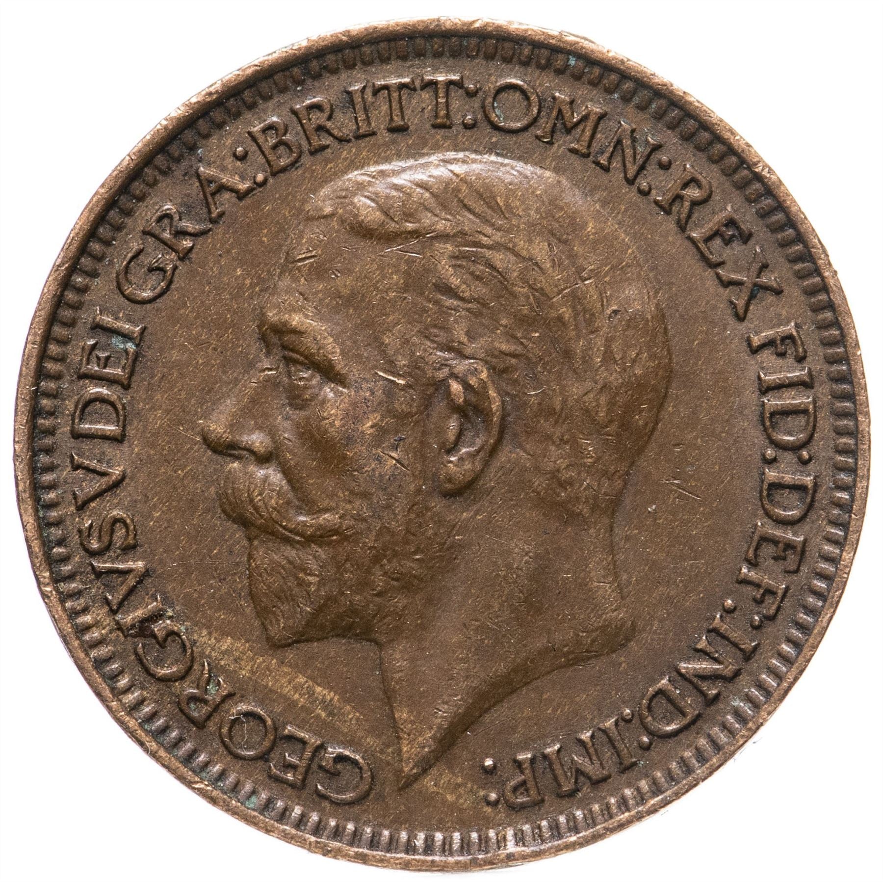 United Kingdom 1 Farthing - George V modified effigy | Coin KM825 1926 - 1936