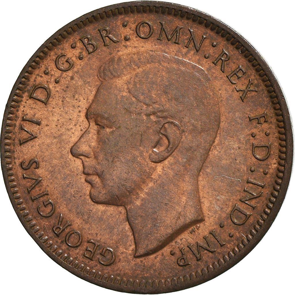 United Kingdom 1 Farthing - George VI with 'IND:IMP' | Coin KM843 1937 - 1948