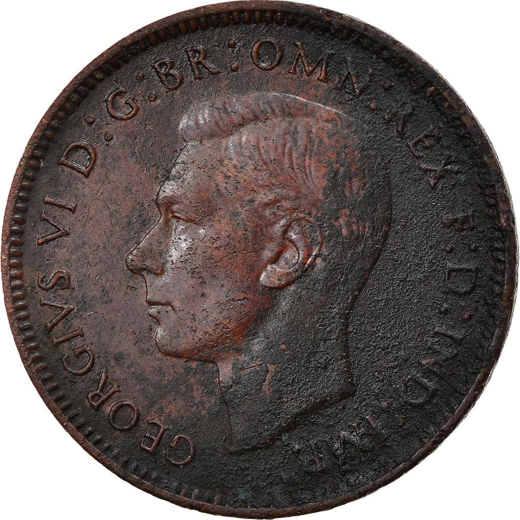 United Kingdom 1 Farthing - George VI with 'IND:IMP' | Coin KM843 1937 - 1948