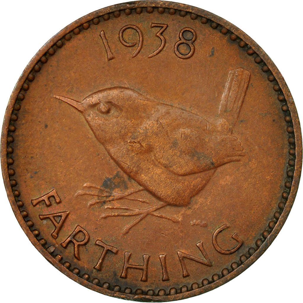 United Kingdom 1 Farthing - George VI with 'IND:IMP' | Coin KM843 1937 - 1948