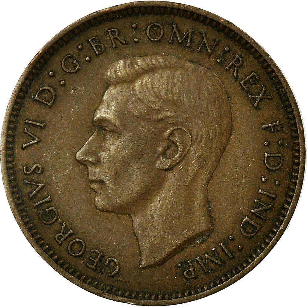 United Kingdom 1 Farthing - George VI with 'IND:IMP' | Coin KM843 1937 - 1948