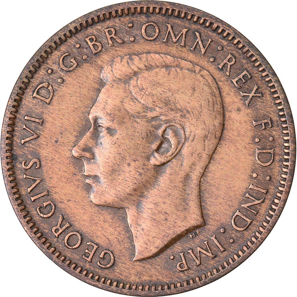 United Kingdom 1 Farthing - George VI with 'IND:IMP' | Coin KM843 1937 - 1948