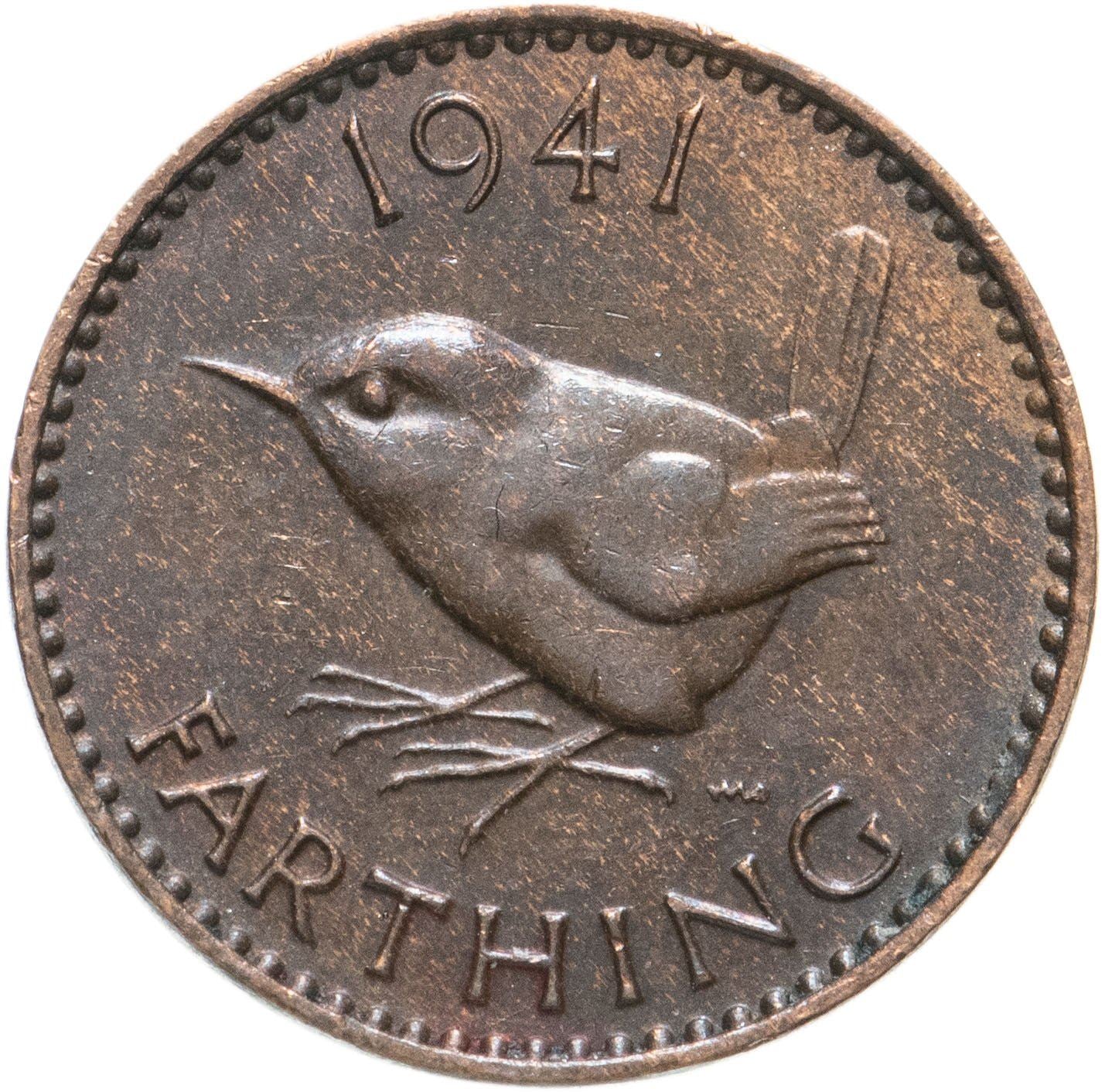 United Kingdom 1 Farthing - George VI with 'IND:IMP' | Coin KM843 1937 - 1948