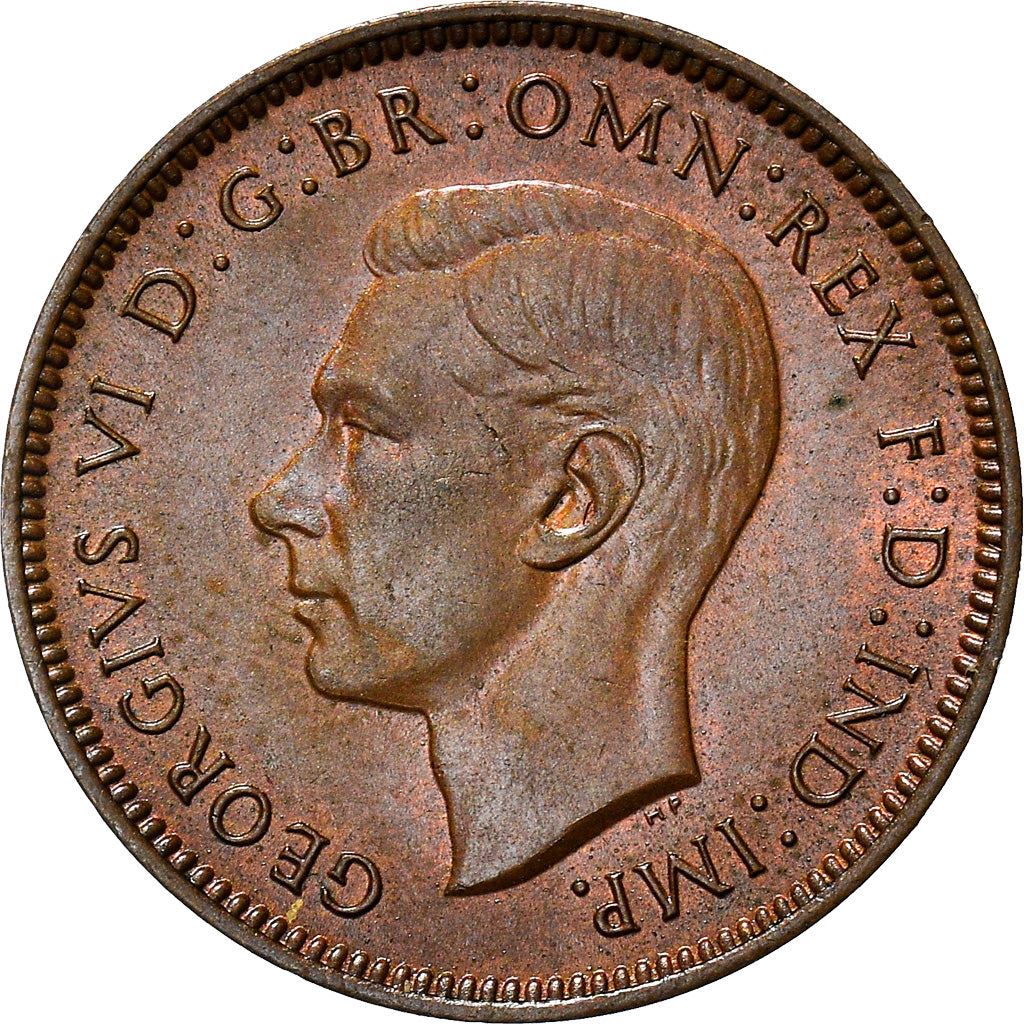 United Kingdom 1 Farthing - George VI with 'IND:IMP' | Coin KM843 1937 - 1948