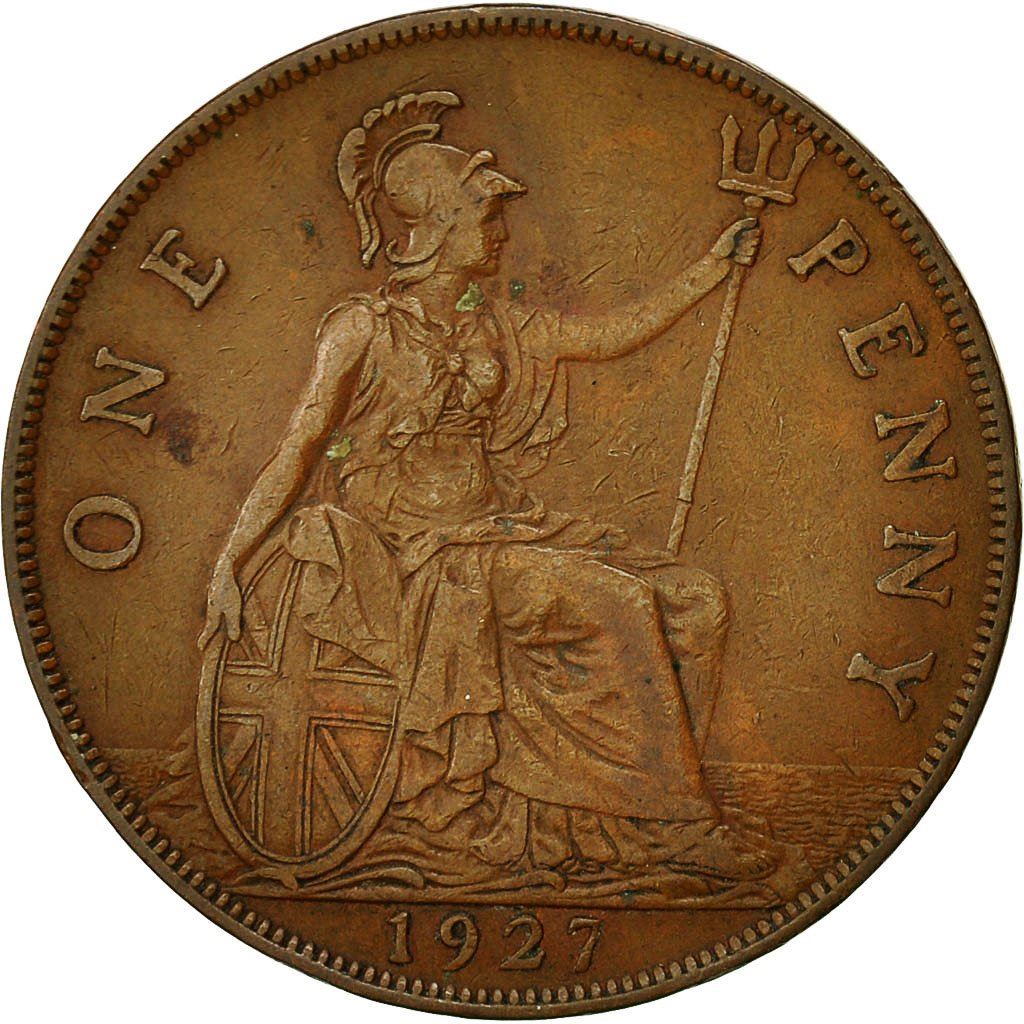 United Kingdom 1 Penny Coin | George V modified effigy | 1926 - 1927