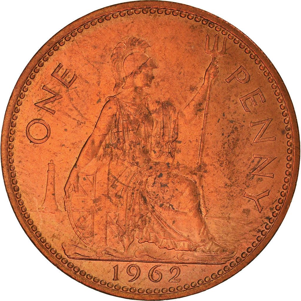 United Kingdom 1 Penny - Elizabeth II 1st portrait | without 'BRITT:OMN' | Coin KM897 1954 - 1970