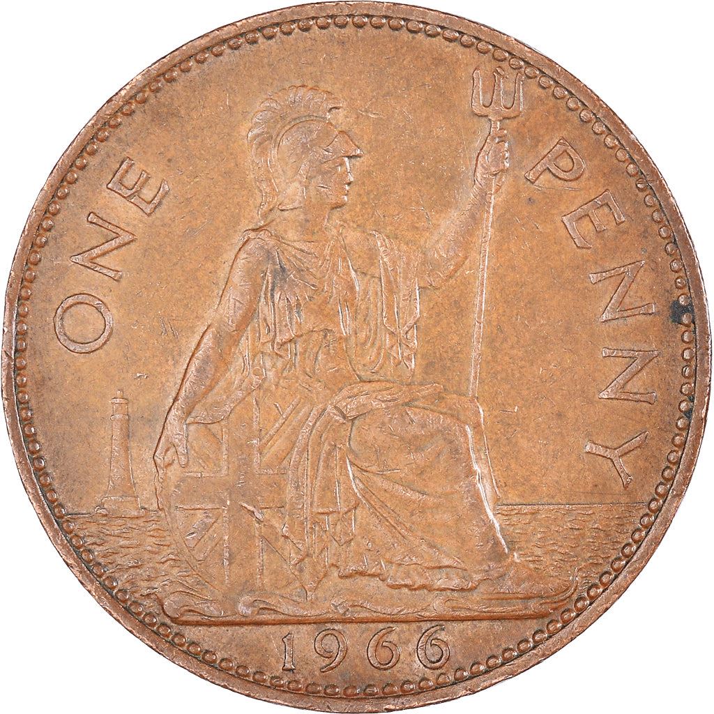 United Kingdom 1 Penny - Elizabeth II 1st portrait | without 'BRITT:OMN' | Coin KM897 1954 - 1970