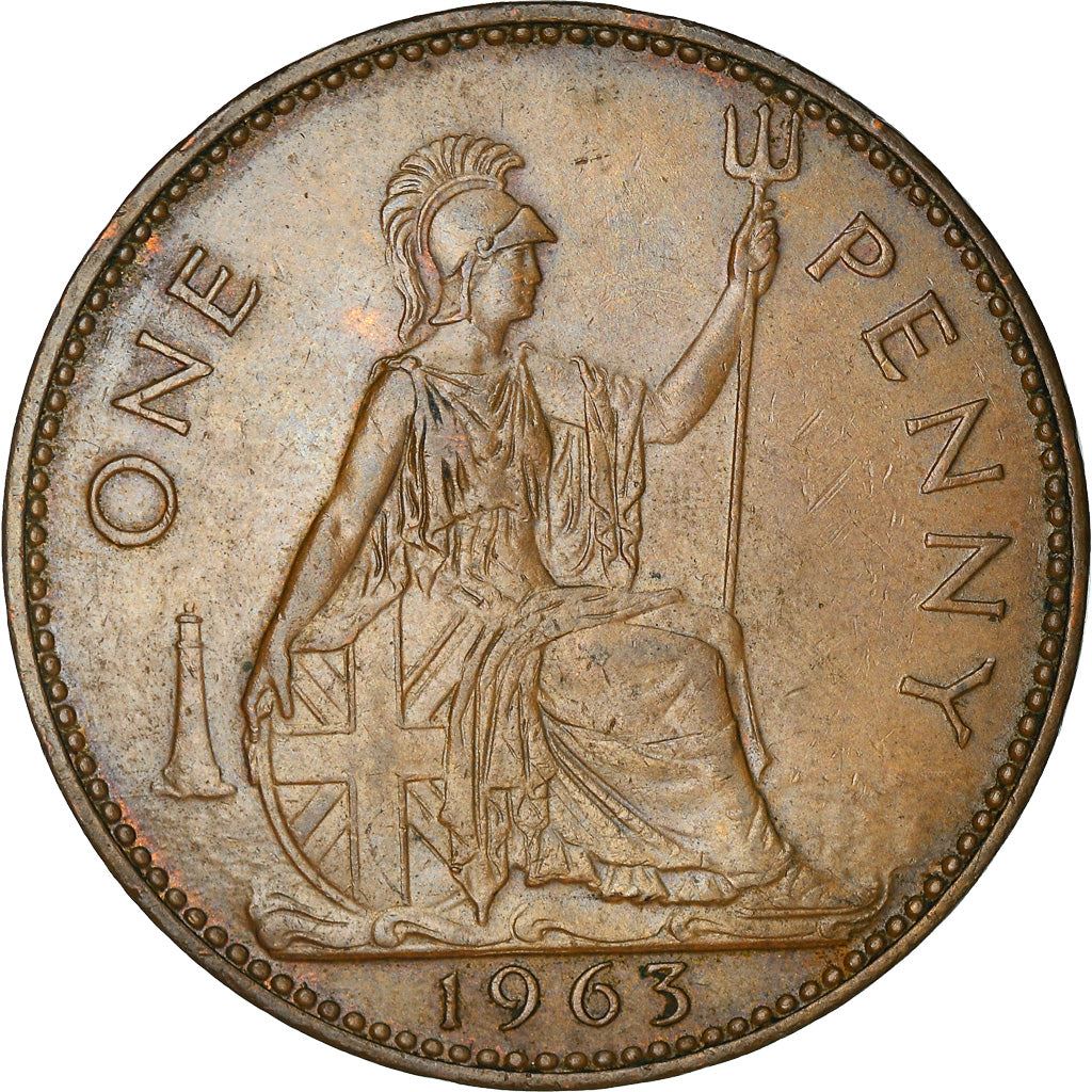 United Kingdom 1 Penny - Elizabeth II 1st portrait | without 'BRITT:OMN' | Coin KM897 1954 - 1970