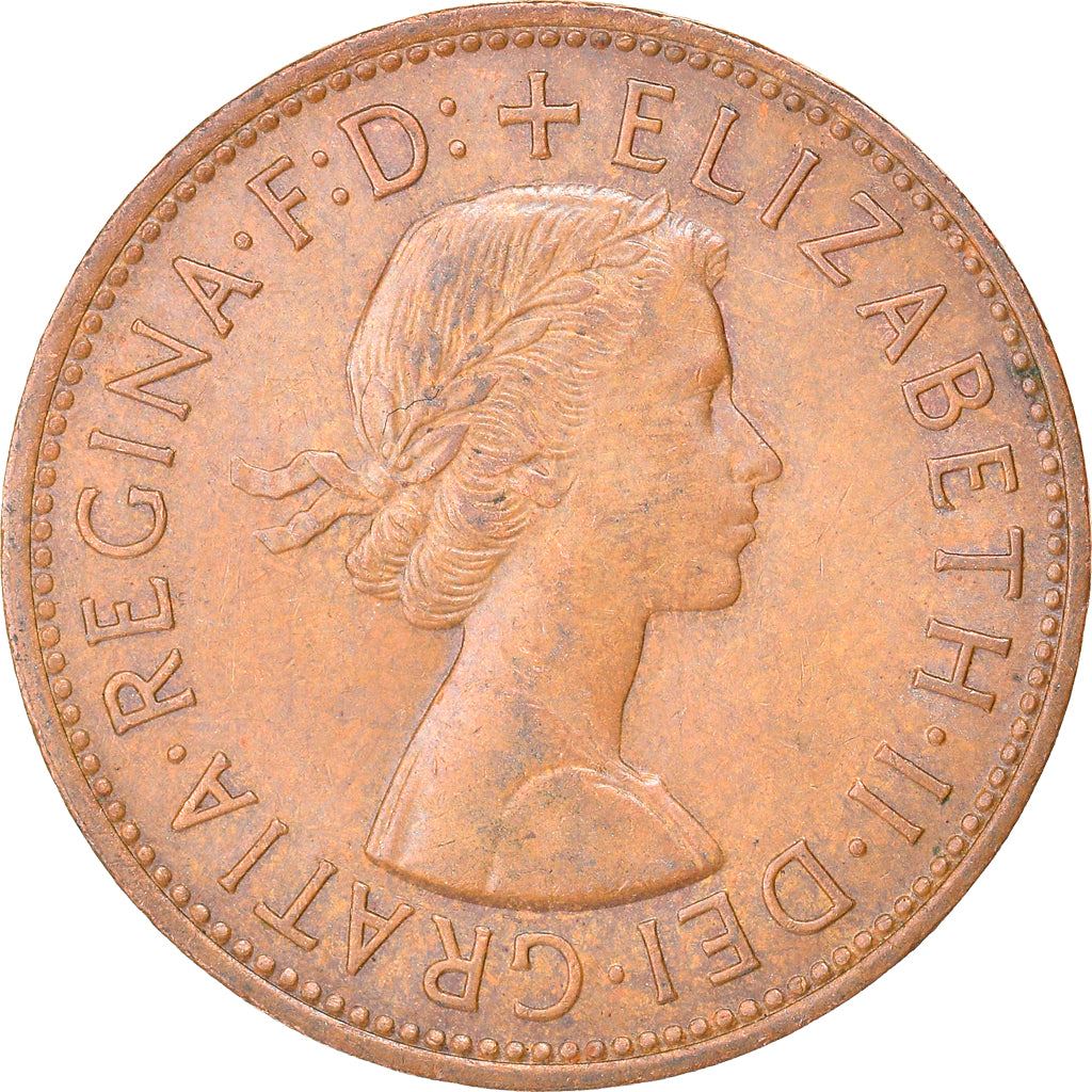 United Kingdom 1 Penny - Elizabeth II 1st portrait | without 'BRITT:OMN' | Coin KM897 1954 - 1970