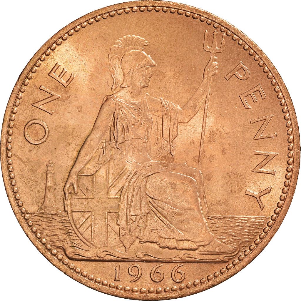 United Kingdom 1 Penny - Elizabeth II 1st portrait | without 'BRITT:OMN' | Coin KM897 1954 - 1970