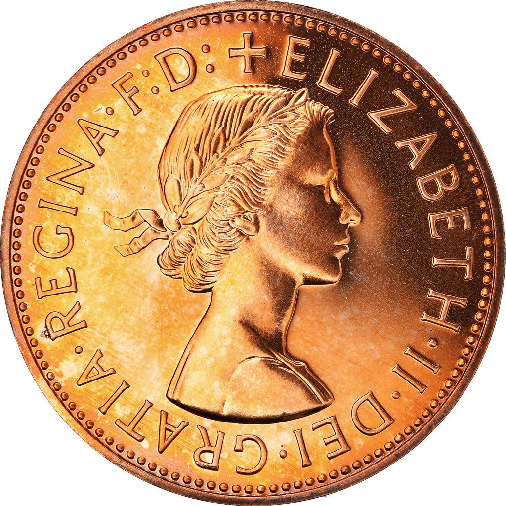 United Kingdom 1 Penny - Elizabeth II 1st portrait | without 'BRITT:OMN' | Coin KM897 1954 - 1970