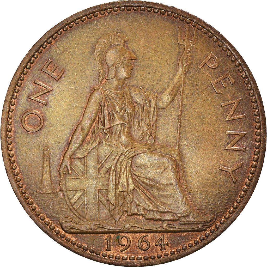 United Kingdom 1 Penny - Elizabeth II 1st portrait | without 'BRITT:OMN' | Coin KM897 1954 - 1970