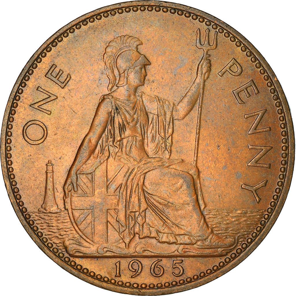 United Kingdom 1 Penny - Elizabeth II 1st portrait | without 'BRITT:OMN' | Coin KM897 1954 - 1970