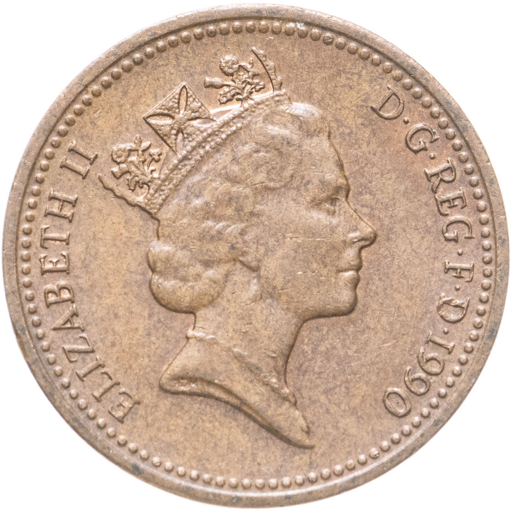 United Kingdom 1 Penny - Elizabeth II 3rd portrait | non-magnetic | Coin KM935 1985 - 1992