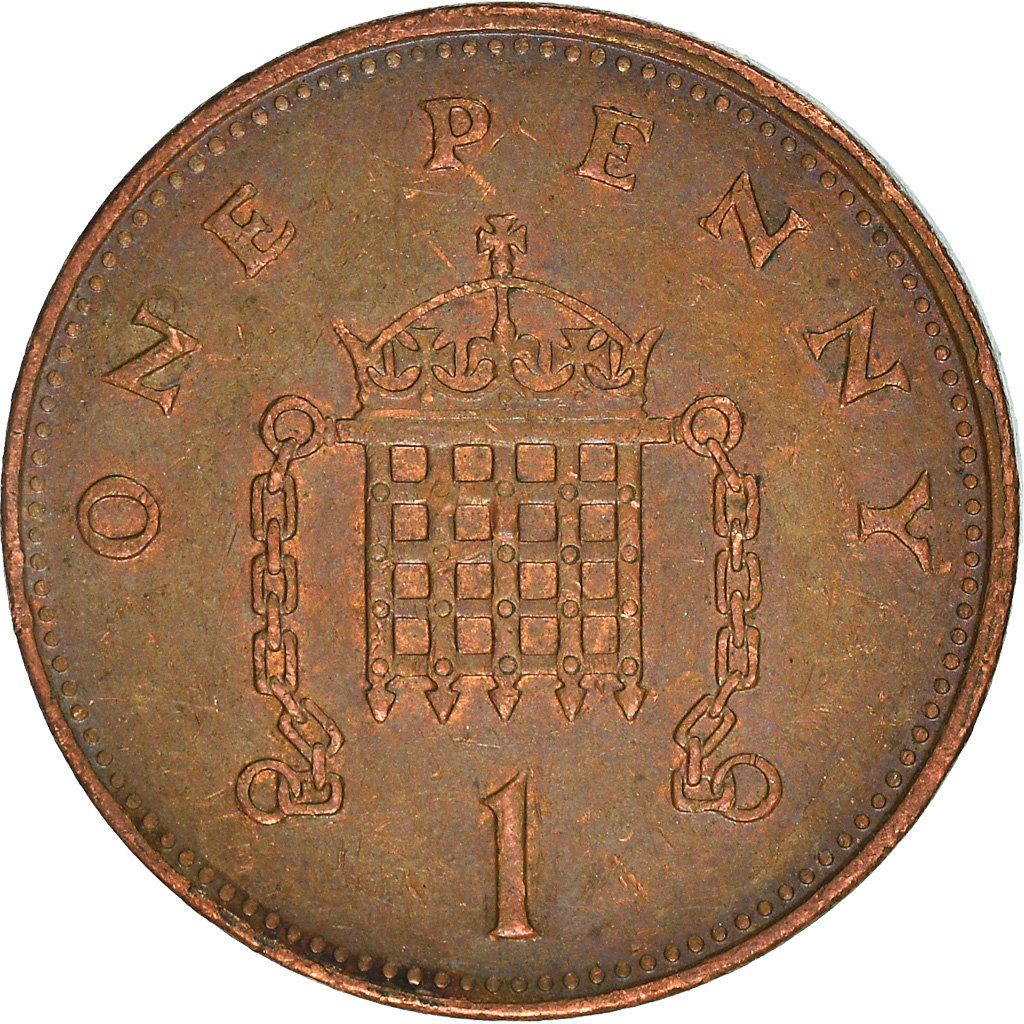 United Kingdom 1 Penny - Elizabeth II 3rd portrait | non-magnetic | Coin KM935 1985 - 1992