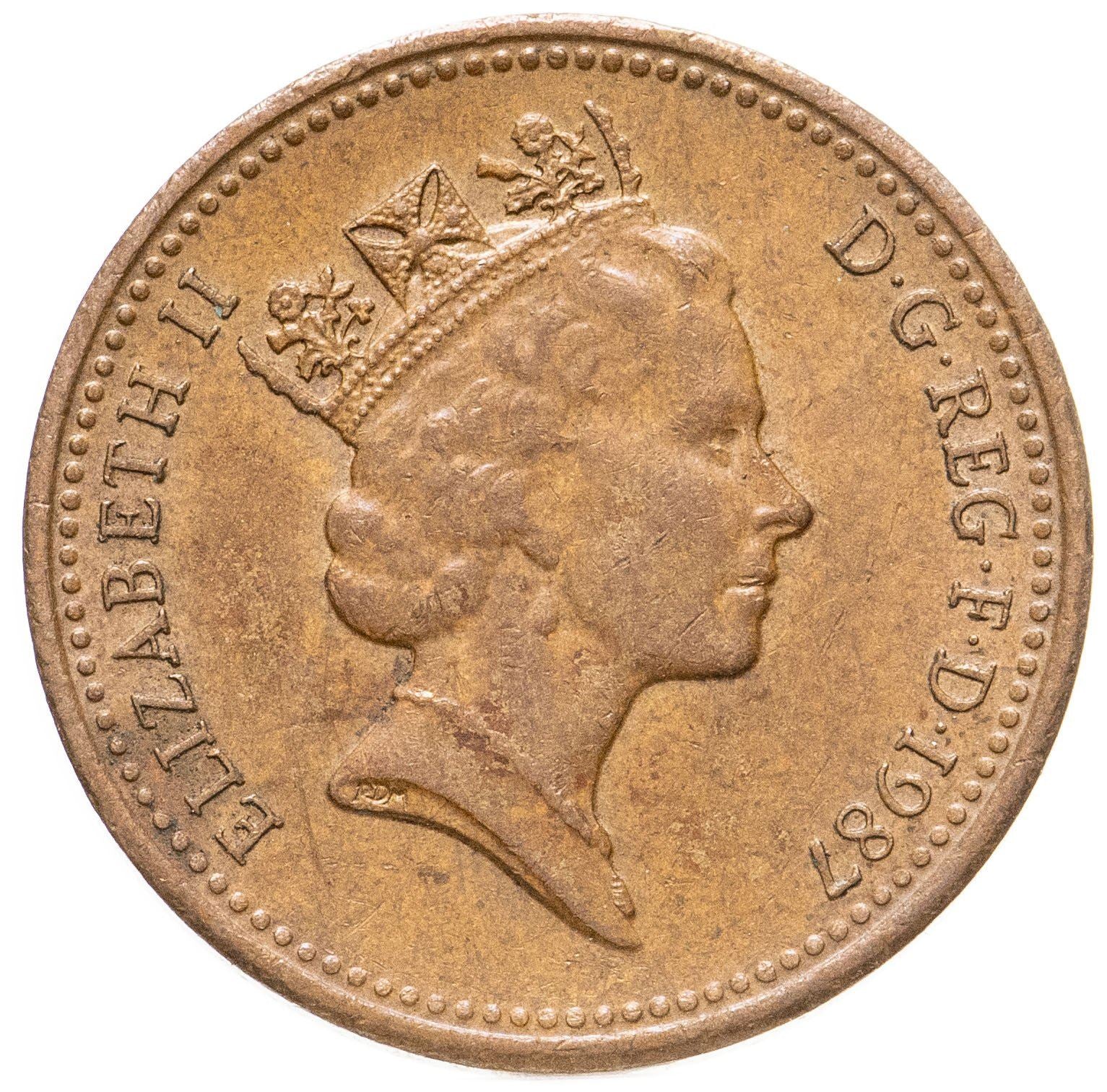 United Kingdom 1 Penny - Elizabeth II 3rd portrait | non-magnetic | Coin KM935 1985 - 1992