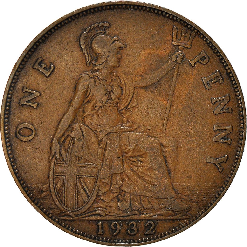 United Kingdom 1 Penny - George V smaller portrait | Coin KM838 1928 - 1936