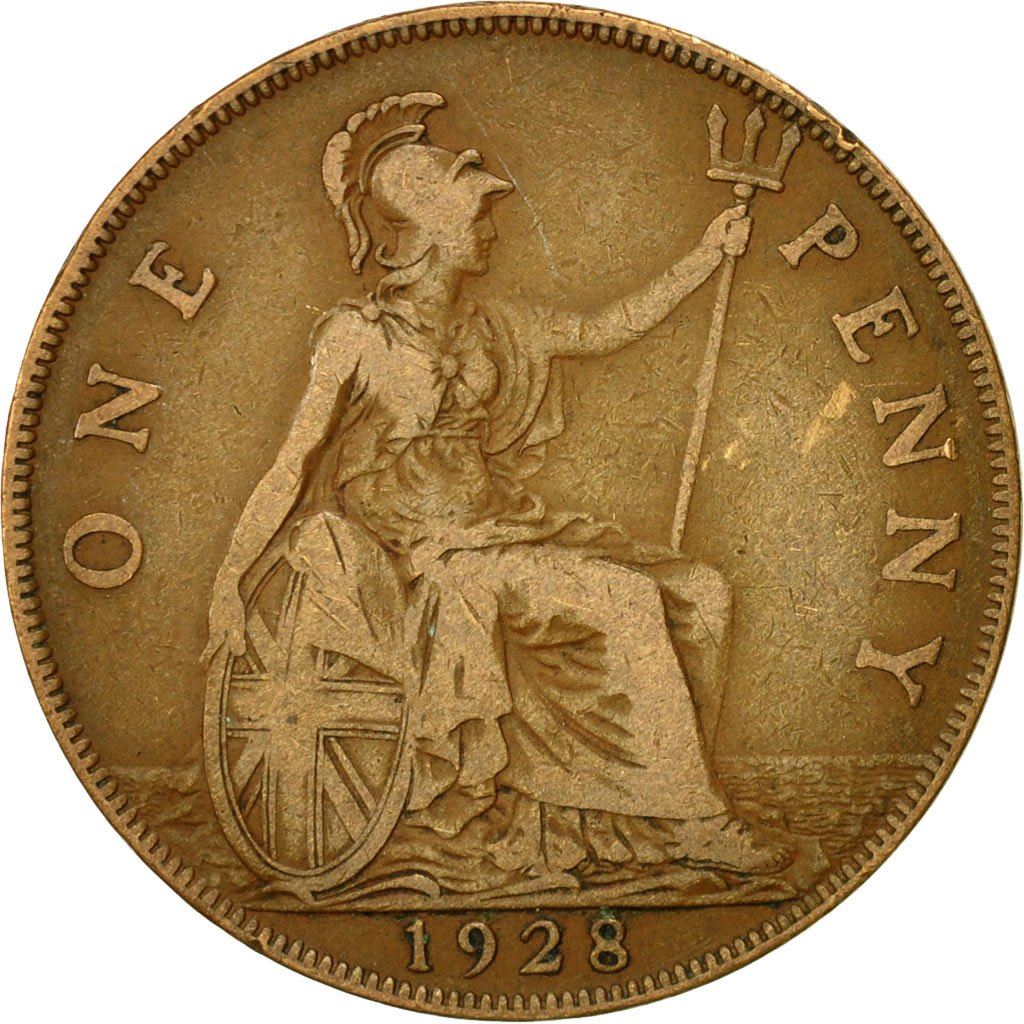 United Kingdom 1 Penny - George V smaller portrait | Coin KM838 1928 - 1936