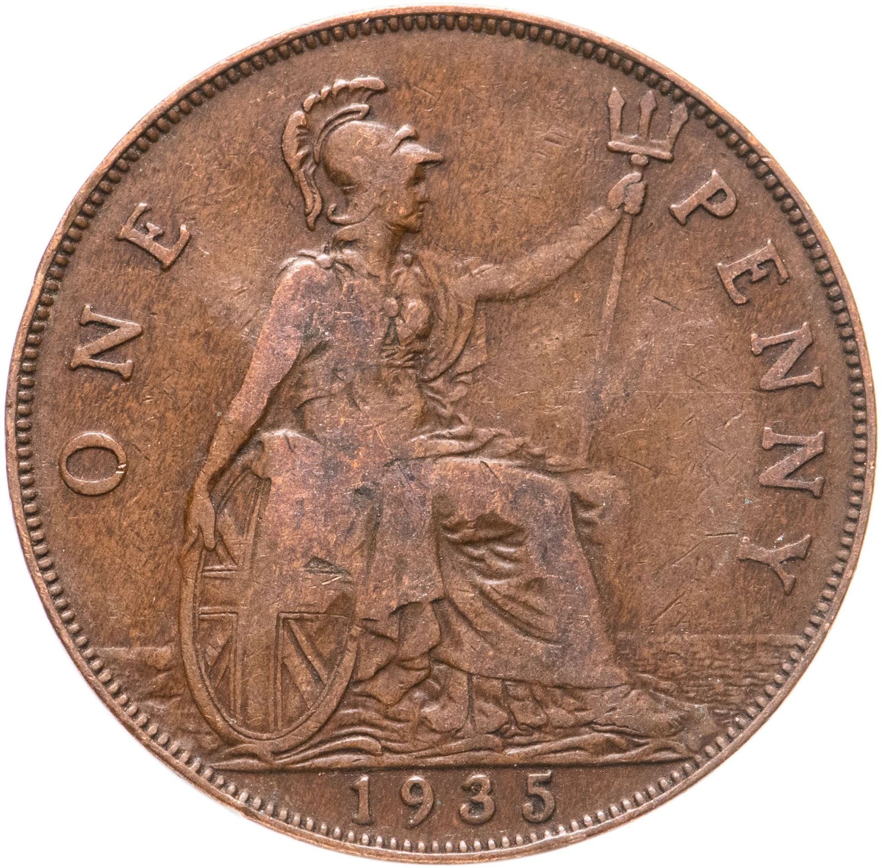 United Kingdom 1 Penny - George V smaller portrait | Coin KM838 1928 - 1936