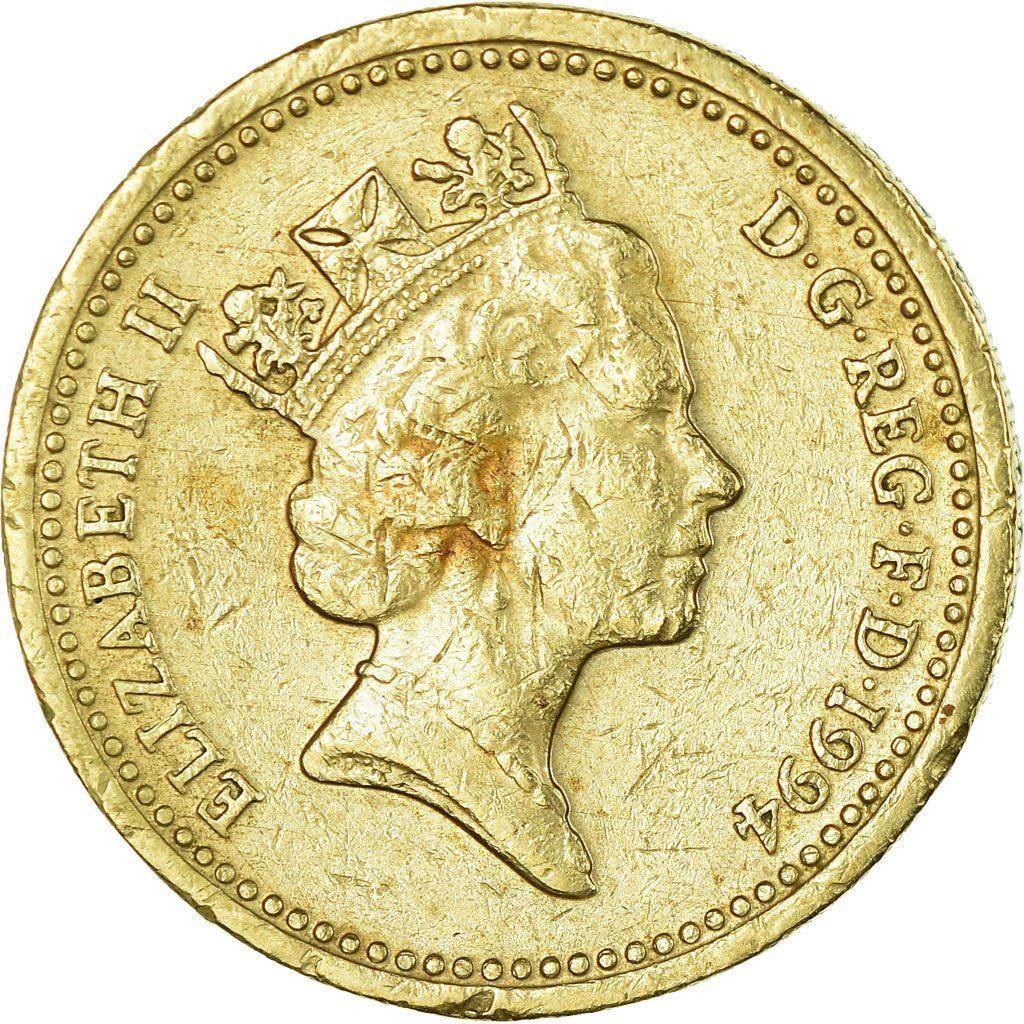 United Kingdom | 1 Pound Coin | Elizabeth II | 3rd portrait | Scottish Lion | 1994