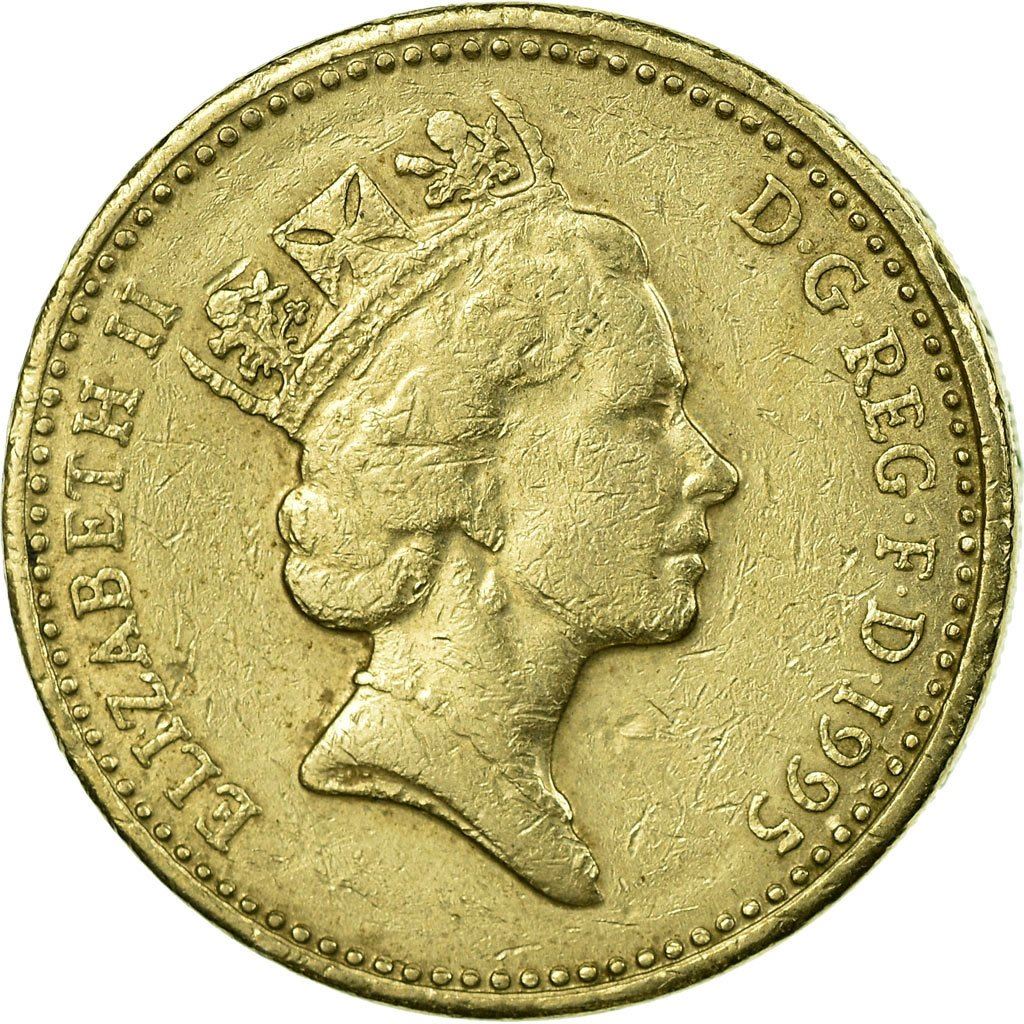 United Kingdom | 1 Pound Coin | Elizabeth II | 3rd portrait | Welsh Dragon | 1995