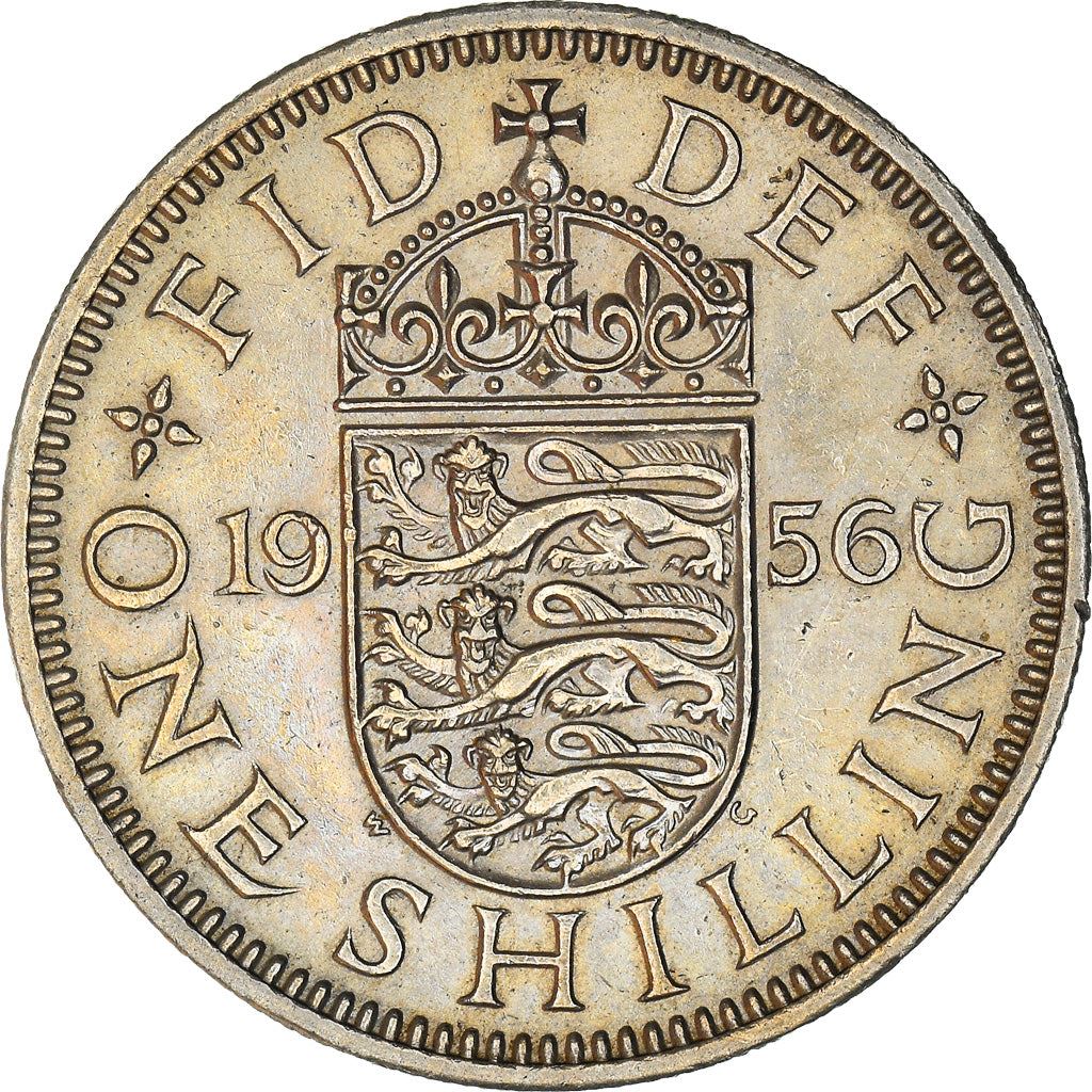 United Kingdom 1 Shilling - Elizabeth II English shield | no 'BRITT:OMN' | Coin KM904 1954 - 1970