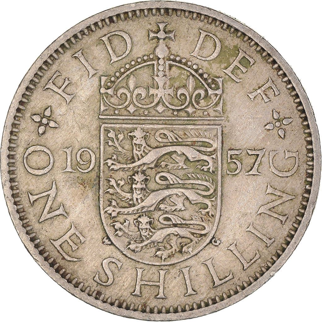 United Kingdom 1 Shilling - Elizabeth II English shield | no 'BRITT:OMN' | Coin KM904 1954 - 1970