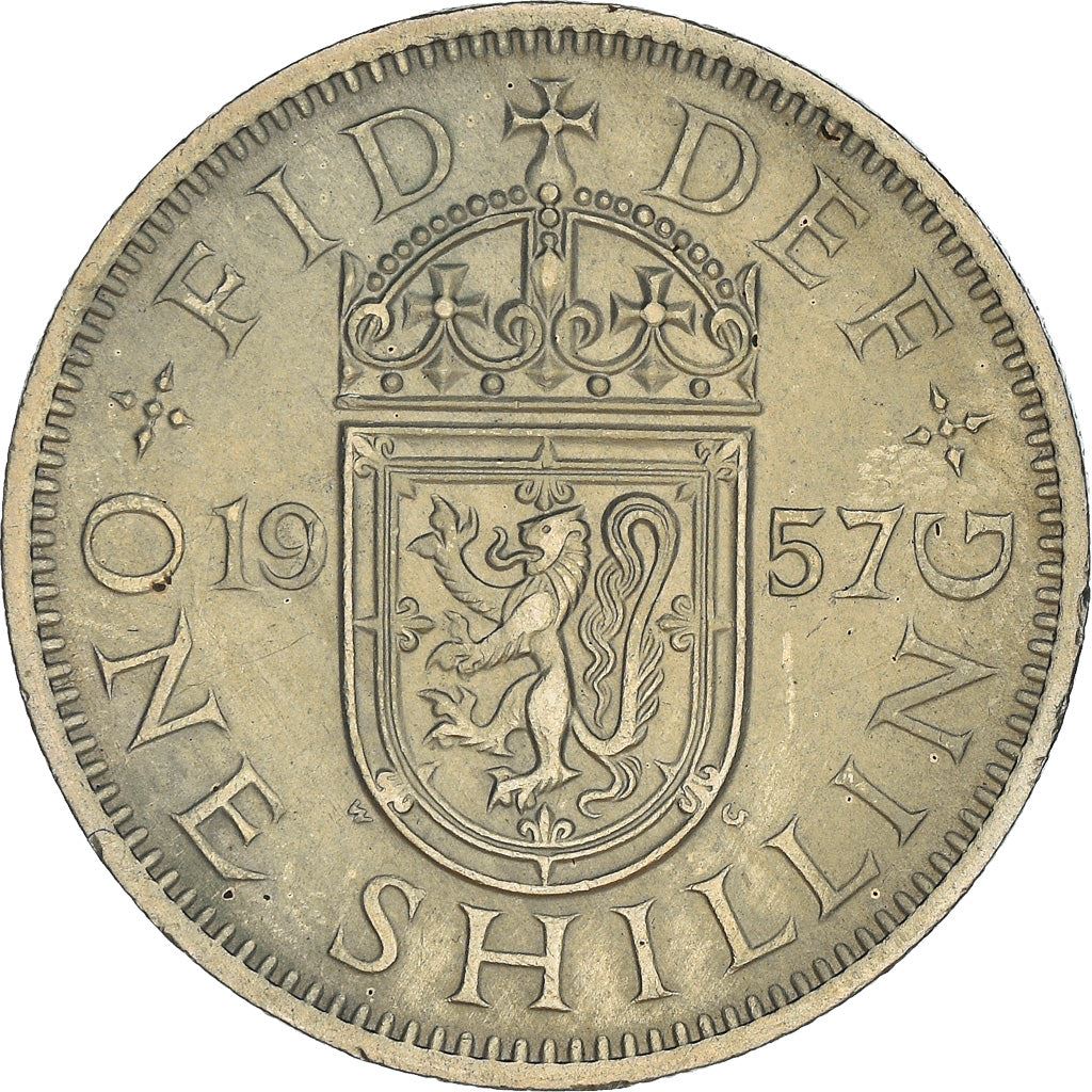 United Kingdom 1 Shilling - Elizabeth II English shield | no 'BRITT:OMN' | Coin KM904 1954 - 1970