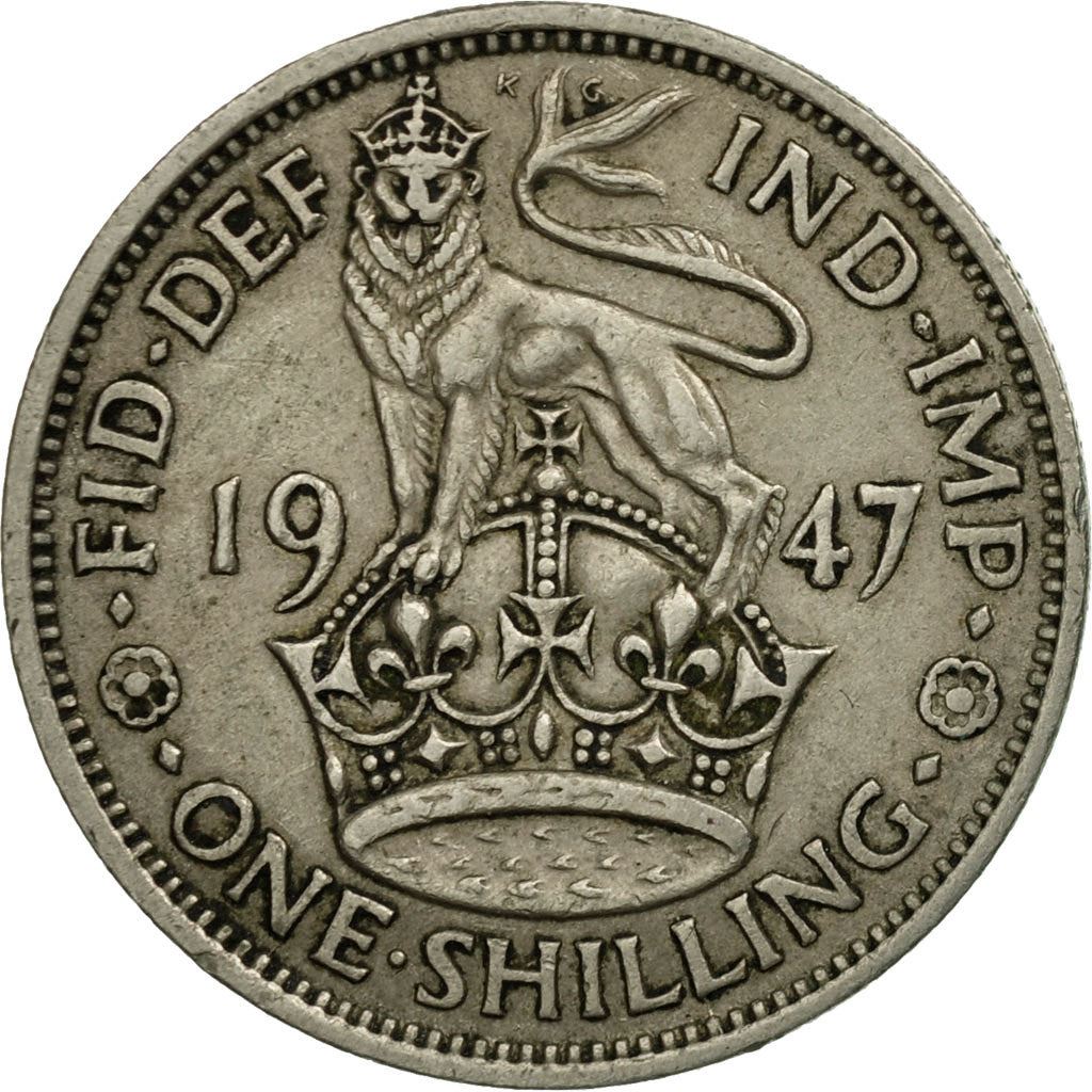 United Kingdom 1 Shilling - George VI English crest | with 'IND:IMP' | Coin KM863 1947 - 1948