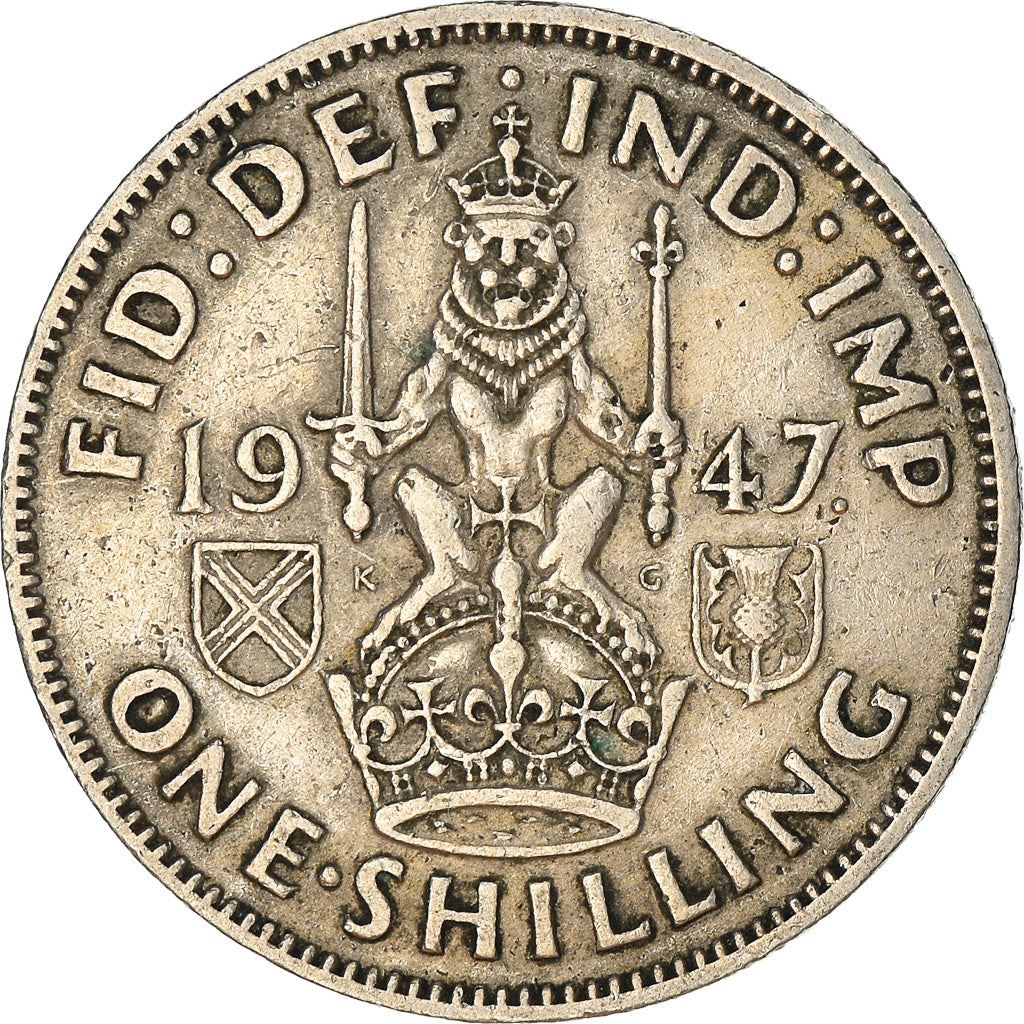 United Kingdom 1 Shilling - George VI English crest | with 'IND:IMP' | Coin KM863 1947 - 1948