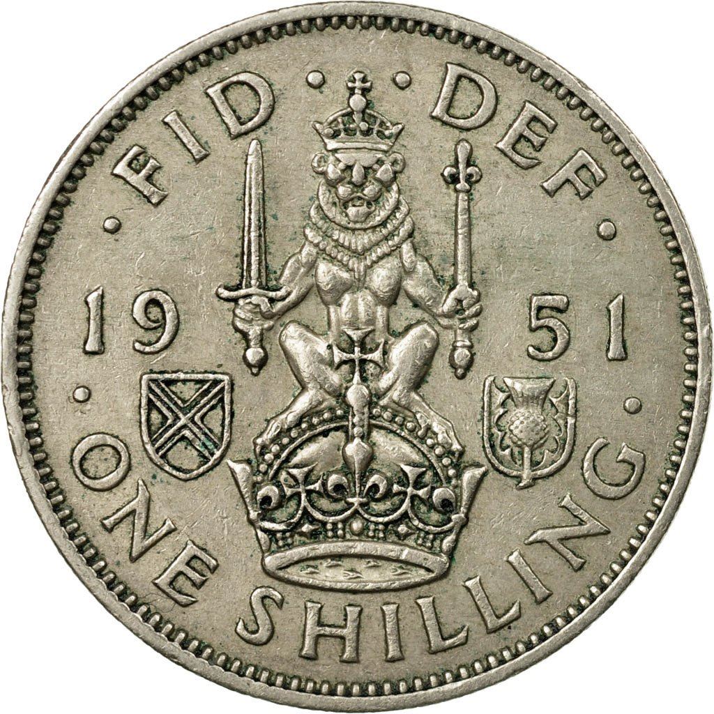 United Kingdom 1 Shilling - George VI Scottish crest | without 'IND:IMP' | Coin KM877 1949 - 1951