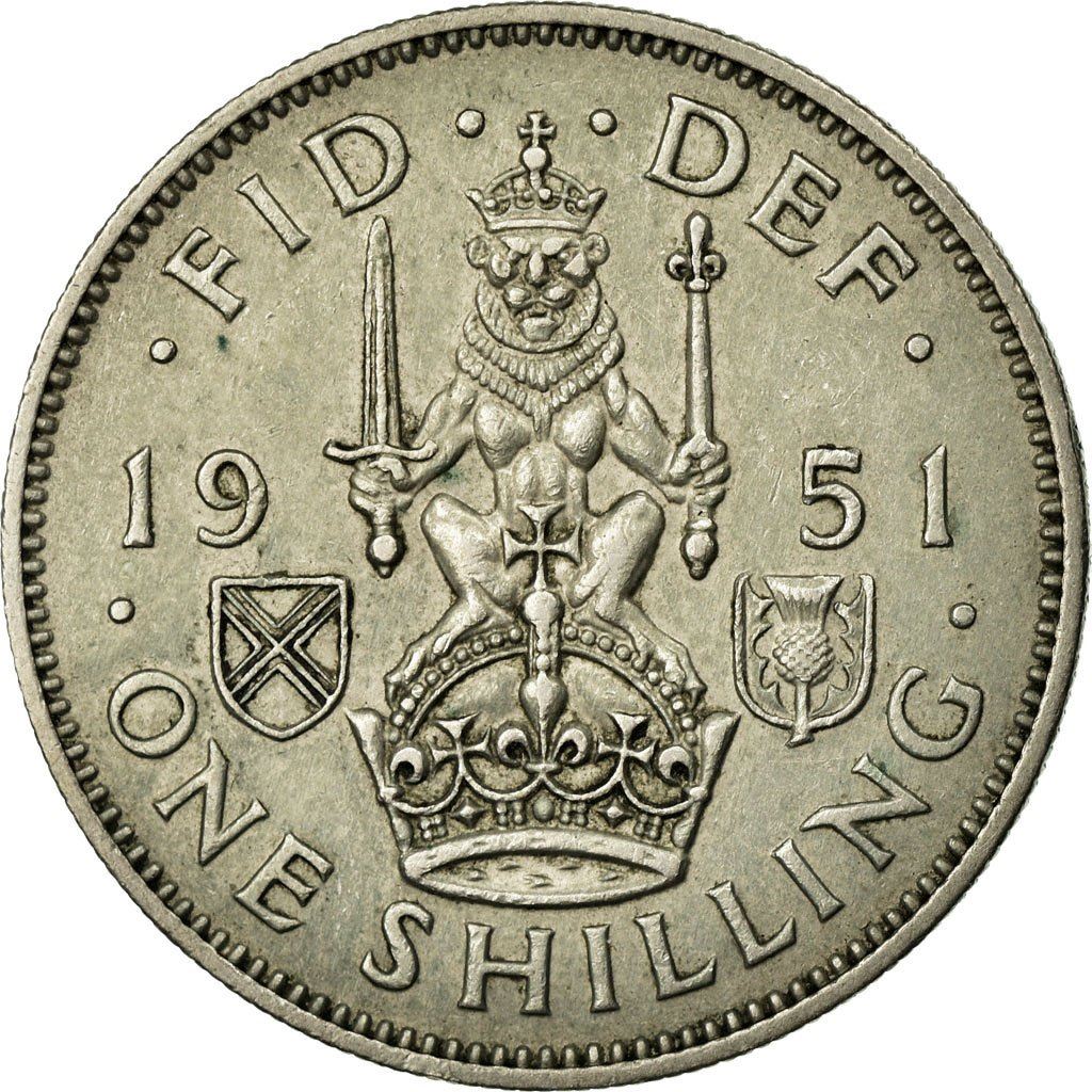 United Kingdom 1 Shilling - George VI Scottish crest | without 'IND:IMP' | Coin KM877 1949 - 1951