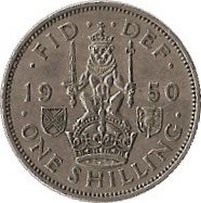 United Kingdom 1 Shilling - George VI Scottish crest | without 'IND:IMP' | Coin KM877 1949 - 1951