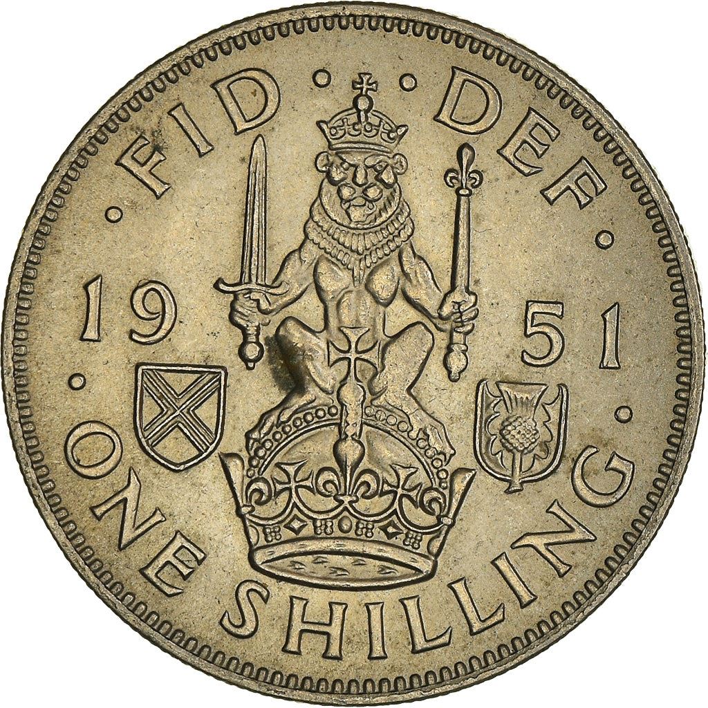 United Kingdom 1 Shilling - George VI Scottish crest | without 'IND:IMP' | Coin KM877 1949 - 1951