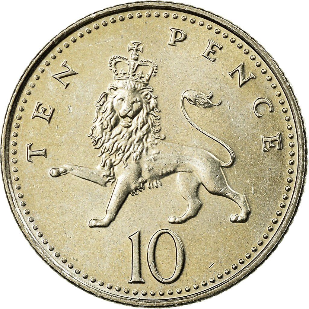 United Kingdom 10 Pence - Elizabeth II 4th portrait | Crowned Lion | Coin KM989 1998 - 2008