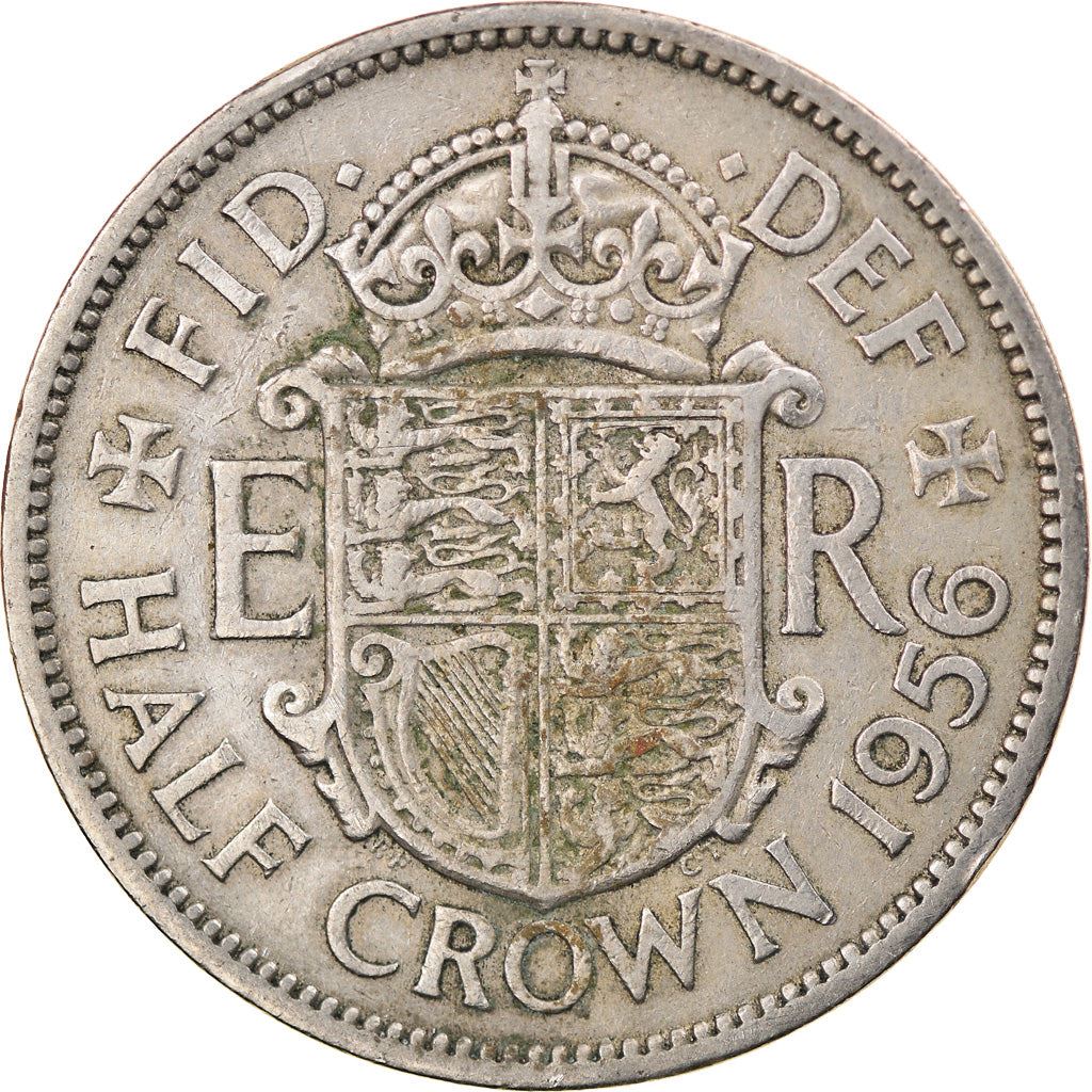 United Kingdom ½ Crown - Elizabeth II 1st portrait | no 'BRITT:OMN' | Coin KM907 1954 - 1970