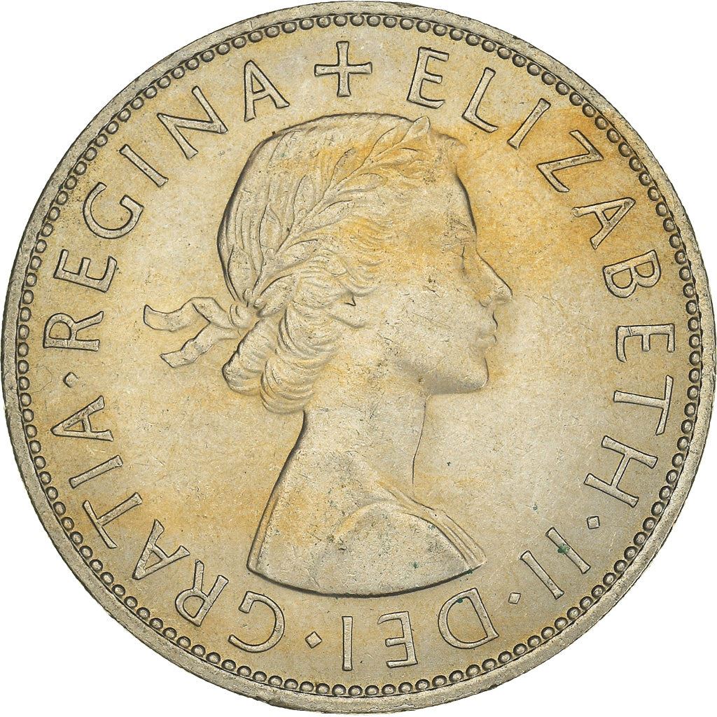 United Kingdom ½ Crown - Elizabeth II 1st portrait | no 'BRITT:OMN' | Coin KM907 1954 - 1970