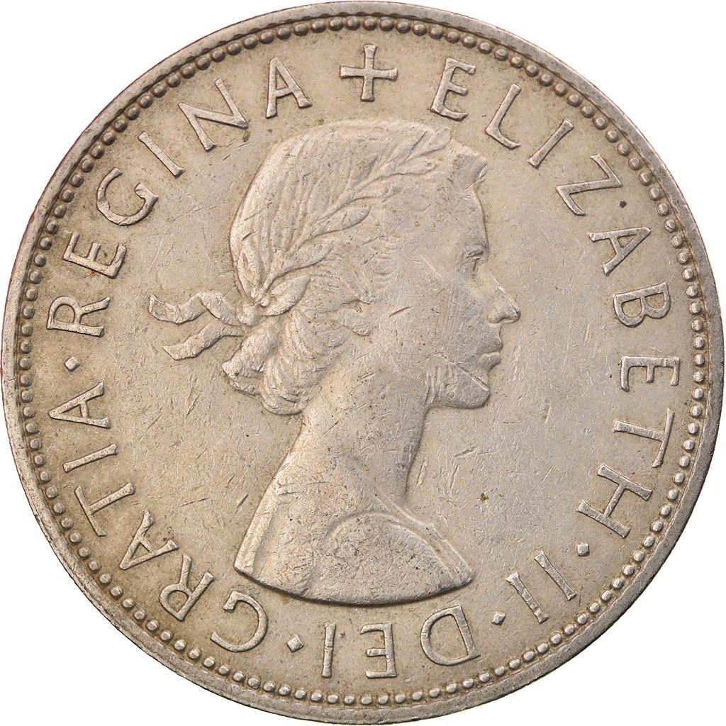 United Kingdom ½ Crown - Elizabeth II 1st portrait | no 'BRITT:OMN' | Coin KM907 1954 - 1970