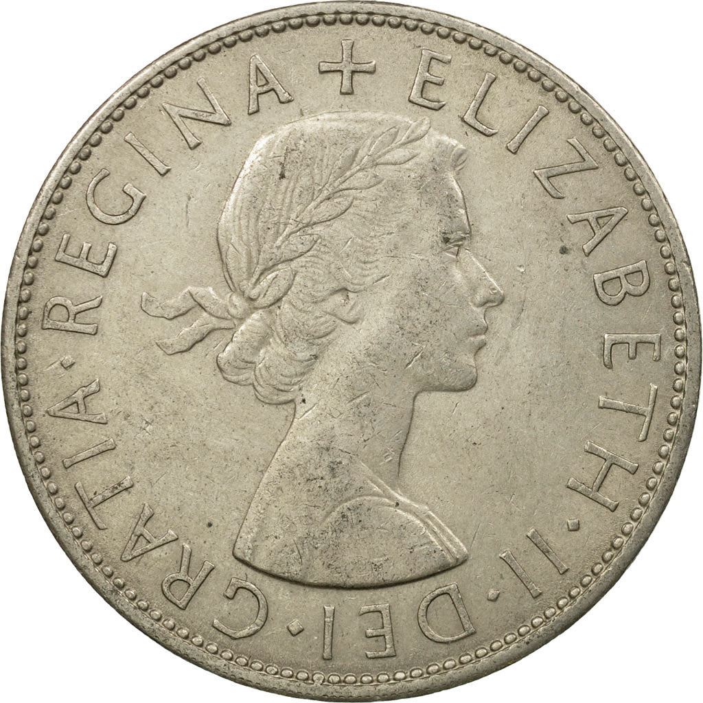 United Kingdom ½ Crown - Elizabeth II 1st portrait | no 'BRITT:OMN' | Coin KM907 1954 - 1970