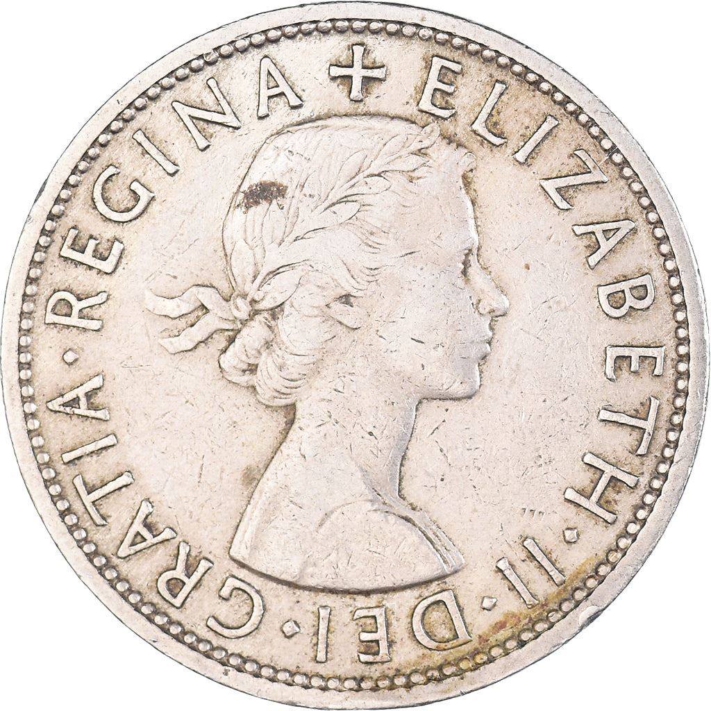 United Kingdom ½ Crown - Elizabeth II 1st portrait | no 'BRITT:OMN' | Coin KM907 1954 - 1970