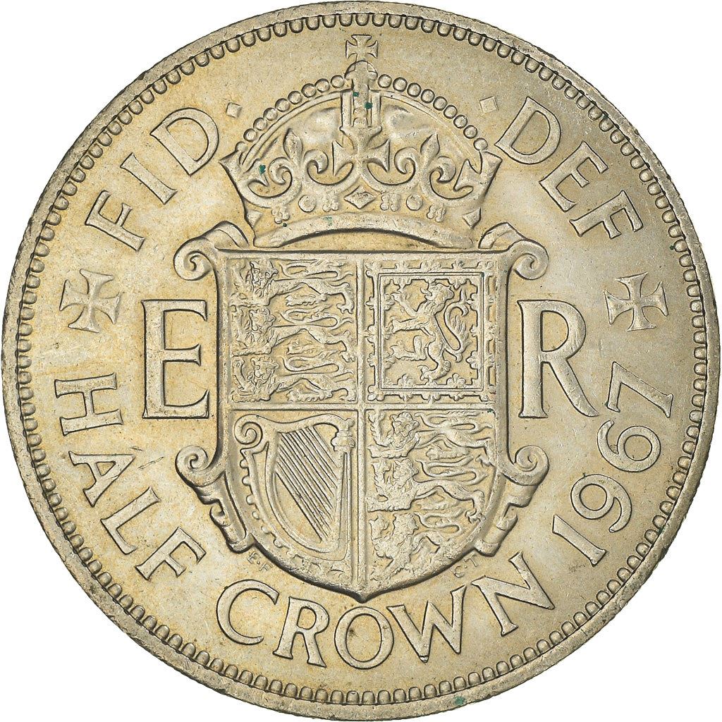 United Kingdom ½ Crown - Elizabeth II 1st portrait | no 'BRITT:OMN' | Coin KM907 1954 - 1970