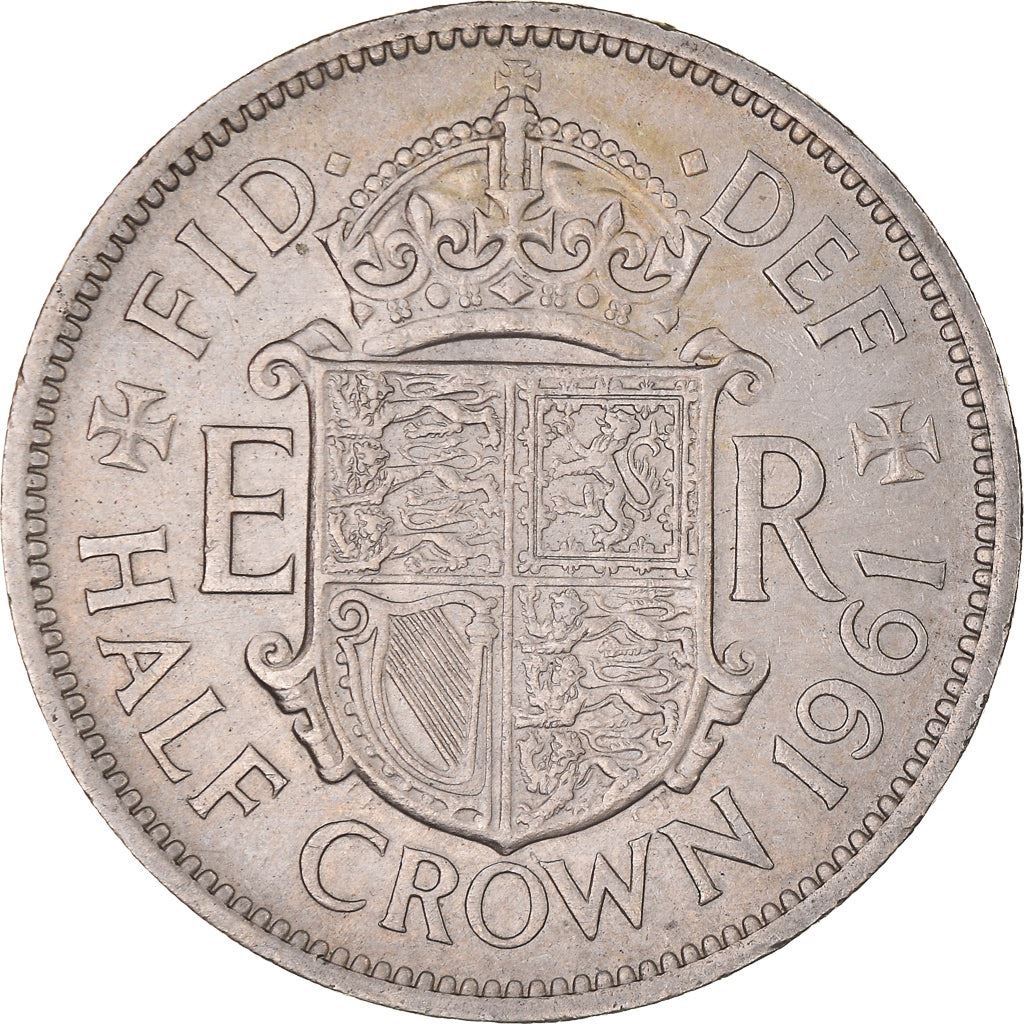 United Kingdom ½ Crown - Elizabeth II 1st portrait | no 'BRITT:OMN' | Coin KM907 1954 - 1970