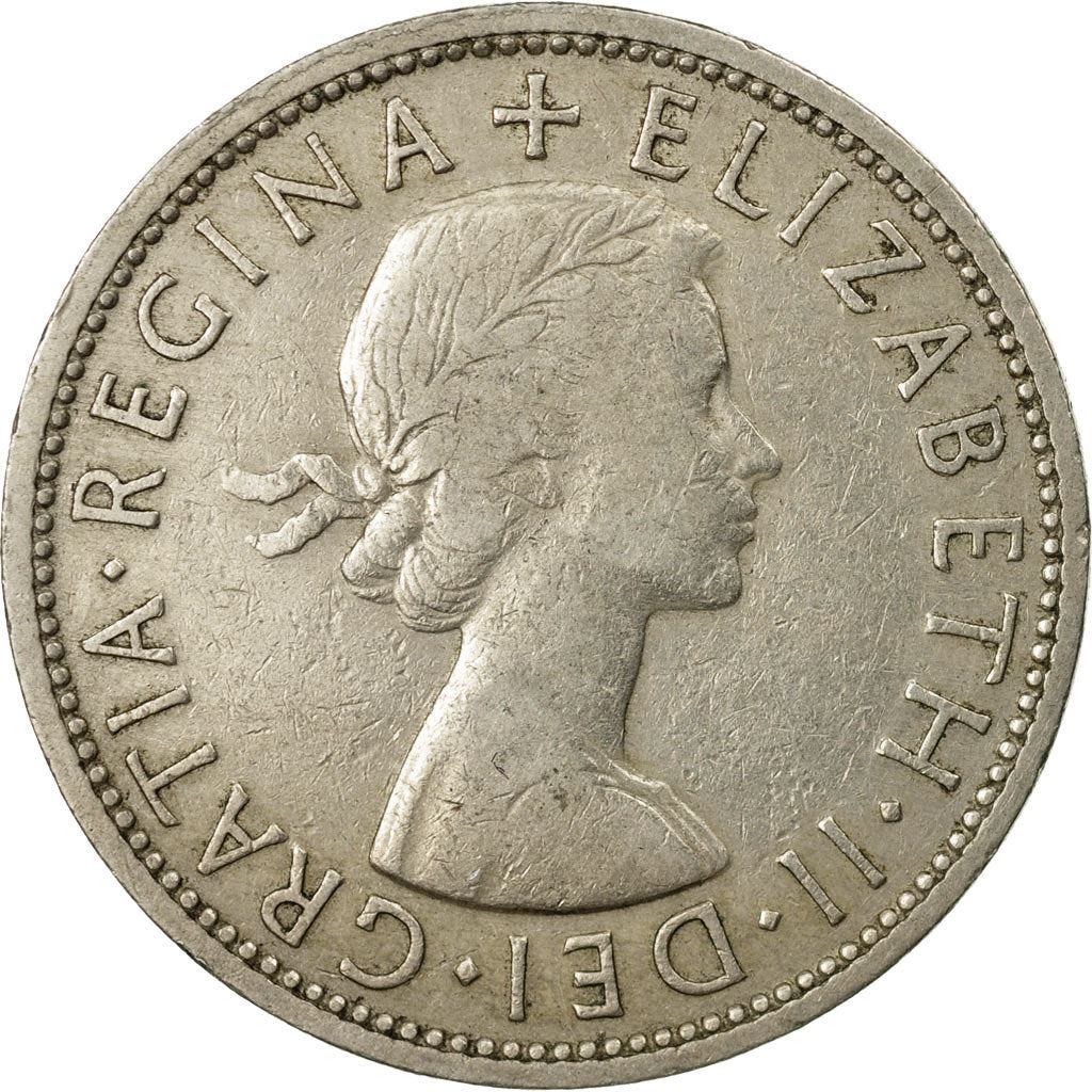 United Kingdom ½ Crown - Elizabeth II 1st portrait | no 'BRITT:OMN' | Coin KM907 1954 - 1970